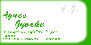agnes gyorke business card